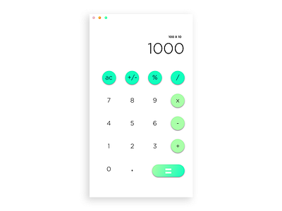 Futur Design 004 calculator color dailyui gradient green minimal typography ui ux