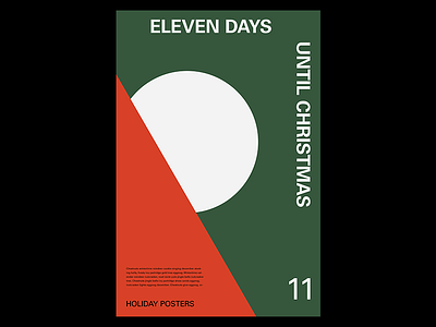 11 Days christmas color green minimal poster red shape typography