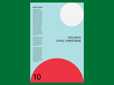 10 days blue christmas color minimal poster red shape typography white