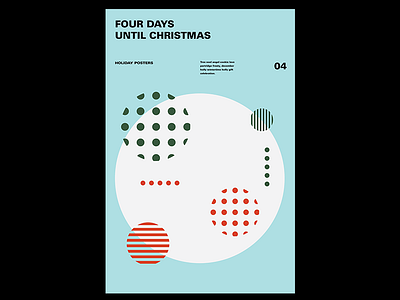 4 days blue christmas color green minimal poster red shape typography white