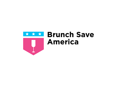 Brunch Save America Logo Lockup blue brunch color government lockup logo logos pink political