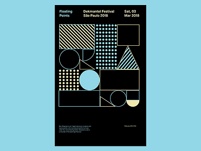 Floating Points black blue color minimal minimalism poster posters shapes yellow