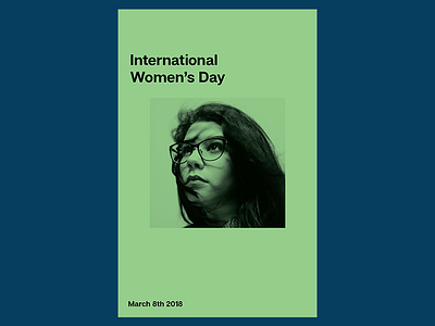 International Women's Day green international minimal poster strong woman women