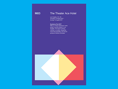 Gig Poster blue color geometry layout minimal minimalism music pink poster posters yellow