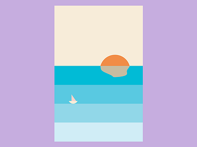 Sea color illustration minimal minimalism poster posters sea sunset