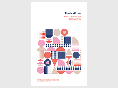 Gig Poster - The National blue color geometry layout minimal minimalism music pink poster posters red