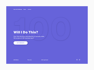 Daily UI 003 color daily 100 daily challange dailyui design minimal purple typography ui ux