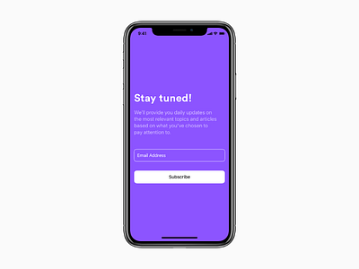 Daily UI 026 color design fun minimal purple subscribe typography ui ux