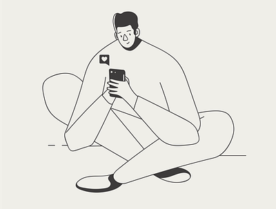 The Man with the Phone characterdesign characters clean design art illustration illustration lineart inktober line art minimal minimal outline characters outline vector