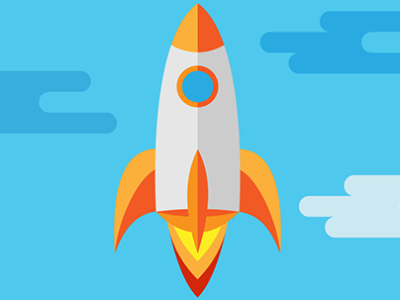 Rocket design digital art flat illustration logo vector