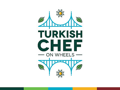 Turkish Chef on Wheels branding clean food foodtruck fresh icon illustraion logo mark modern turkish vector