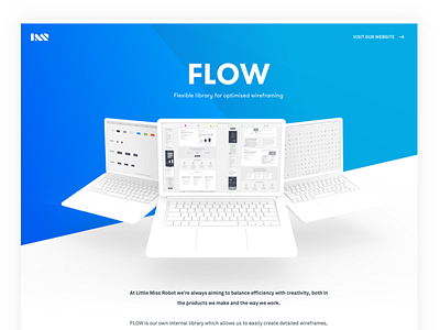 FLOW - landingspage 3d download freebie minimal sketch wireframing