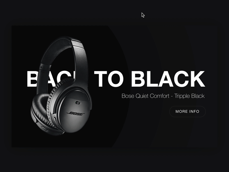 Back To Black - Invision Studio Experiment animation black headphones interaction invision minimal studio