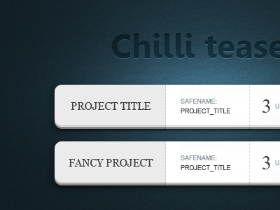 Chilli Teasers Management 3d blue grey minimal ui white