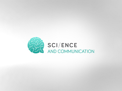 Science and Communication brain bubble communication logo sci science speech