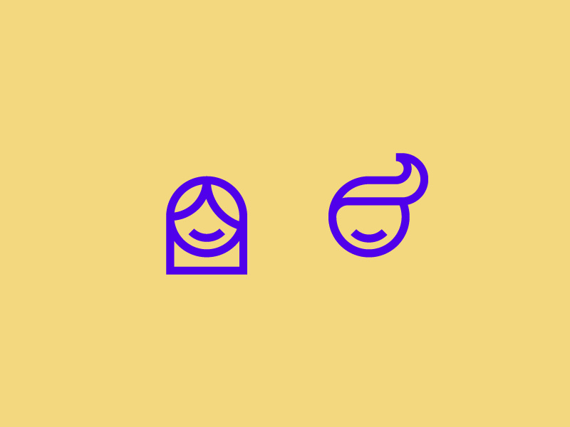 Avatars icon outline simple man woman avatar male female