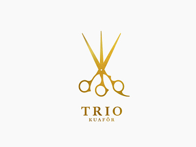Trio Kuafor Logo Design design emblem hair studio logo scissor