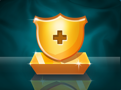 All that Glitters - Shield game art golden icon illustration shield ui design