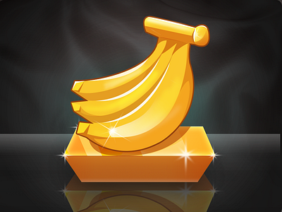 All that Glitters - Bananna bananna game art gold golden icon illustration ui design