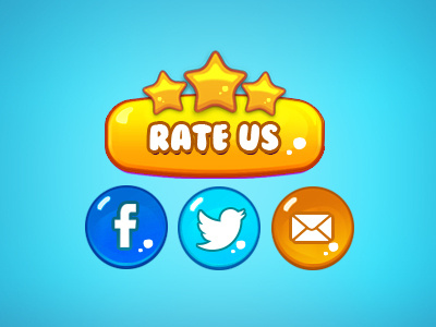 Rate US Button Design cartoon fun game art game ui ui design