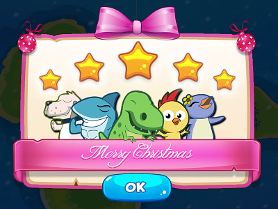 Christmas theme UI Modal cartoon christmas fun game art game ui holiday season santa clause ui design