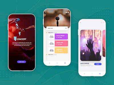 UI Design Concert app design illustrator minimal ui ux uxdesign vector