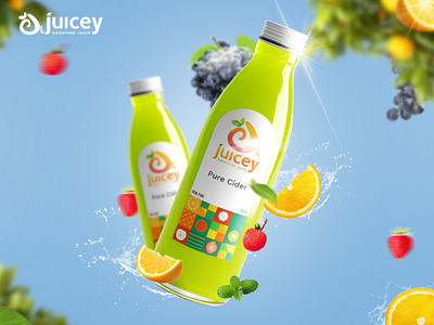 Packaging Juicey branding illustrator logo