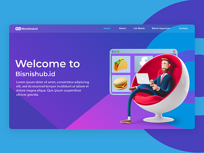 Landing Pages Bisnishub.id | Design Web branding design illustration minimal ui uxdesign