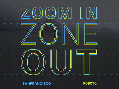 Zoom In Zone Out poster roboto sf t shirt typography