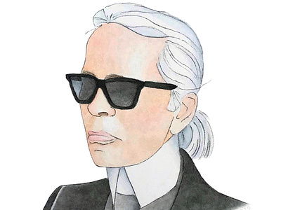 Karl Lagerfeld - Original Watercolor Painting