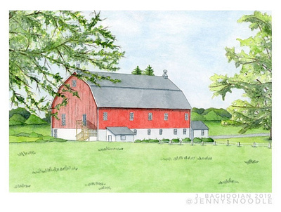 Wedding Barn architecture barn farm hand drawn illustration painting portrait painting realism urban sketch watercolor wedding invitation weddings