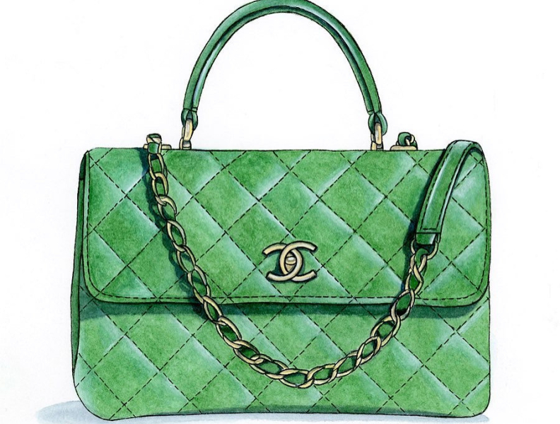 chanel purse green