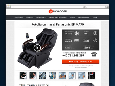 Komoder.ro - Massage Chair Product Page chair humantouch komoder komoder.ro layout massage panasonic product