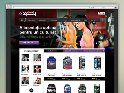 TopBody bodybuilding fitness layout design shop store supplements
