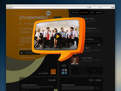 Ronewmedia 5.0 bucharest conference event layout design live play player romania web