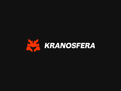 Kranosfera Logo black bold branding dark graphic design gray grey helmet logo logo mark orange protection red strong