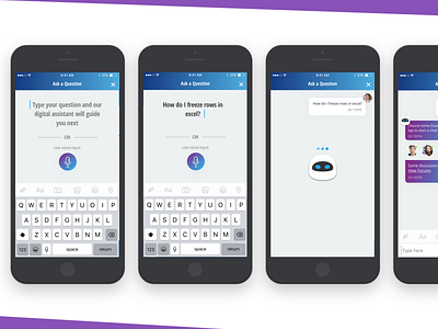Sketch Freebies - Conversational Ui answer assistive technology bot chat chatbot conversational employee expert matching help mobile question team ui ux