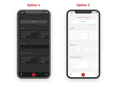 Help me choose activity app dark design experience zone hcm hr light list options suggestive ui ux voice vote