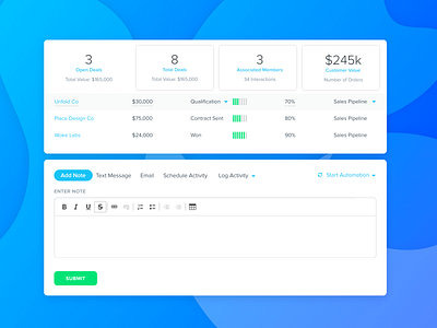 Two more options activity dashboard design sketch