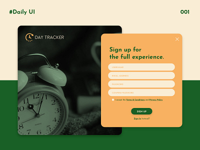 Daily UI 001 dailyui dailyuichallenge signup signup page