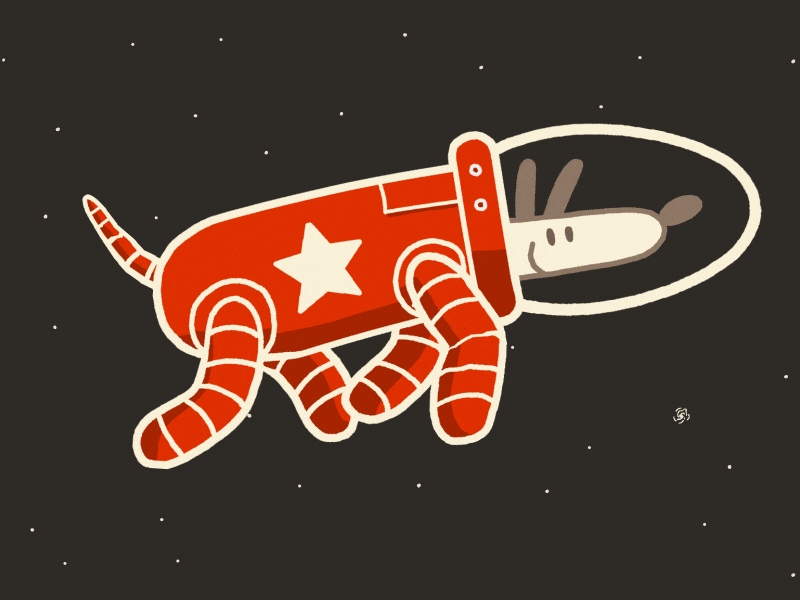 Laika GIF animated animation astronaut dog game gif laika space spine
