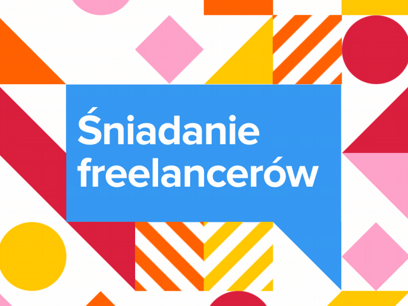 Freelancers' Breakfast Katowice animated animation breakfast geometric gif katwoice minimalistic shapes simple square triangle typography