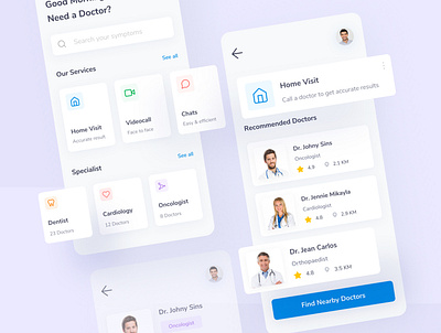 HeyDoc - Doctor Consultation App app blue clean design doctor health icon ios minimal mobile simple ui ui design ux web website