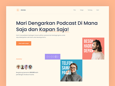 Podcast Hero Section audio clean design header hero interface landing minimal page podcast podcasting section simple ui web design website