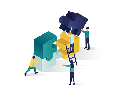 Teamwork Concept Isometric Illustration business connecting puzzle cooperation design good graphic illustration isolated isometric landing page partnership people puzzle puzzle isometric teamwork teamwork illustration teamwork isometric vector website website template