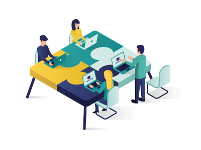 Teamwork Concept Isometric Illustration business connecting puzzle cooperation design good graphic illustration isolated isometric landing page partnership people puzzle puzzle isometric teamwork teamwork illustration teamwork isometric vector website website template