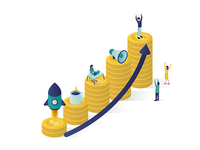 vector isometric of growing business