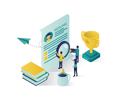 Searching For Candidate Isometric Illustrating businessman candidate career concept design employment hire hiring hr human illustration interview isometric job landing page recruiting recruitment resources search website