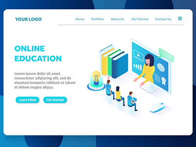 online education website landing page template