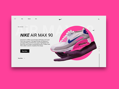 Nike Air Max 90 Landing Page UI branding concept design e commerce e commerce design fashion landing page landing page design minimal minimalistic nike nike shoes ui ui design ui design ux ui ux design ux ui ux ui design web design